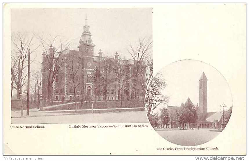 209727-New York, Buffalo, State Normal School, First Presbyterian Church, Buffalo Morning Express - Buffalo