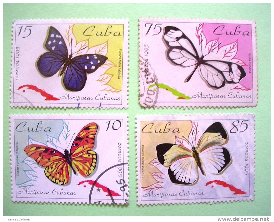 Cuba 1995 Butterflies Used Stamps - Usados