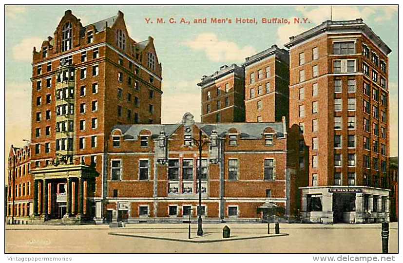 209747-New York, Buffalo, YMCA Building & Men's Hotel, Souvenir Post Card Co No 60382 - Buffalo