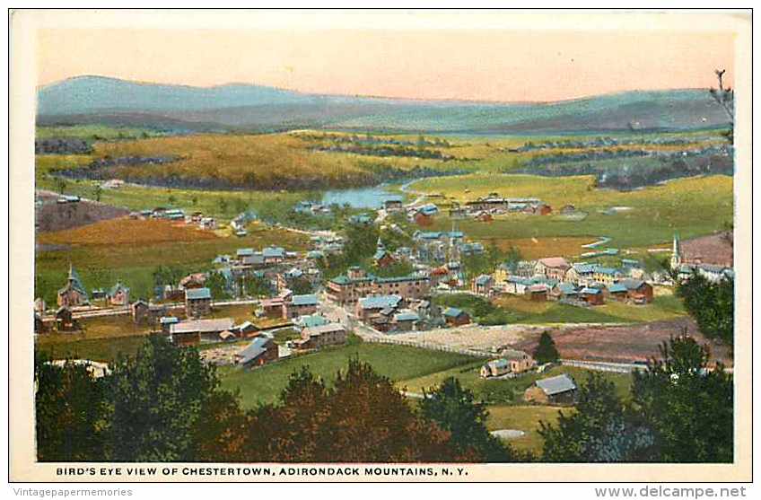 209763-New York, Chestertown, Adirondack Mountains, Bird's Eye View, M.B. Caldwell By Curt Teich No R 27250 - Adirondack