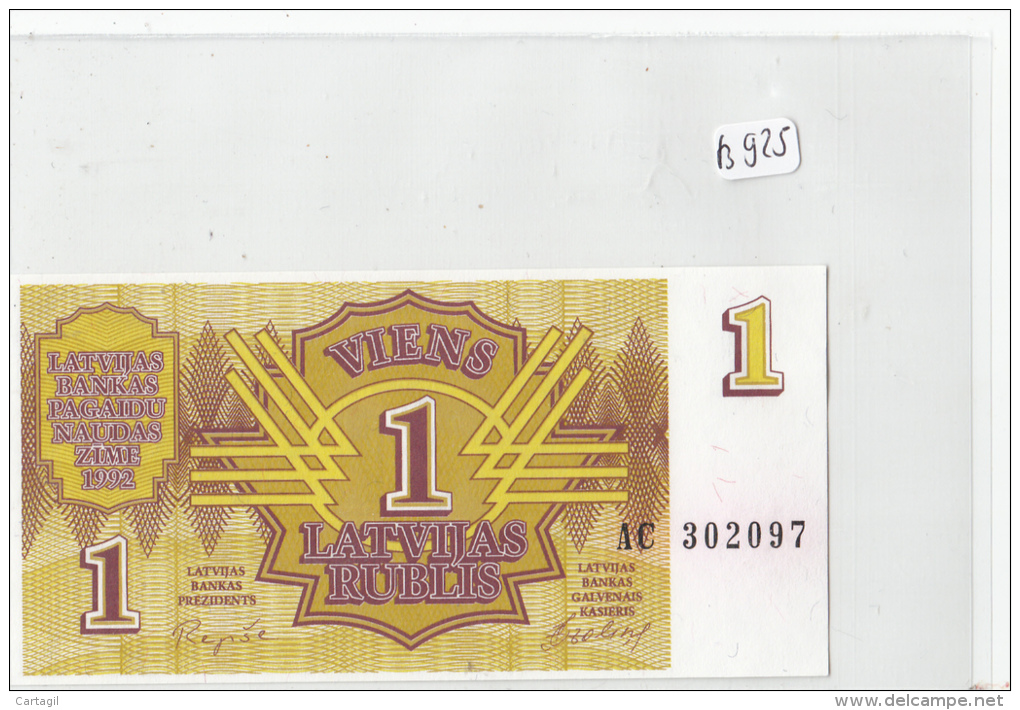 Billets - B925 -  Lettonie     - Billet  1     - Etat Neuf  ( Type, Nature, Valeur, état... Voir 2 Scans) - Latvia