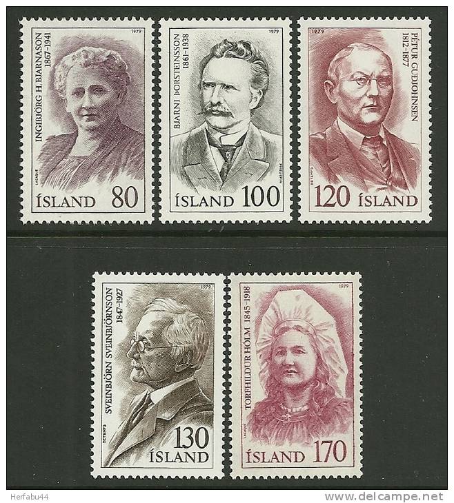 Iceland       " Composers "     Set     SC# 521-25  MNH** - Other & Unclassified