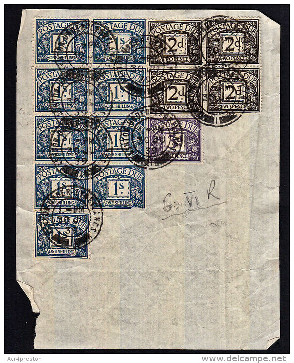 F0007 GREAT BRITAIN 1939, SG D29, D30 &amp; D33 Postage Dues Used On Piece - Postage Due