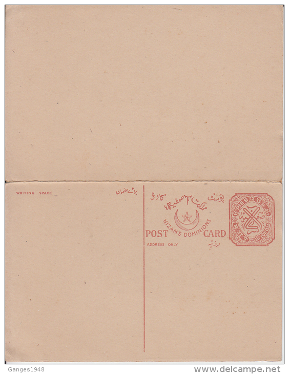 Hyderabad India  6 Pies Reply Pair  Unsevered  Post Card  #  49441  Inde Indien - Hyderabad