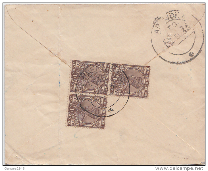 India  1930 KG V  1A  Postal Stationary  Envelope  Registered  EXPERIMENTAL P.O. Used  #  49574  Inde Indien - Covers