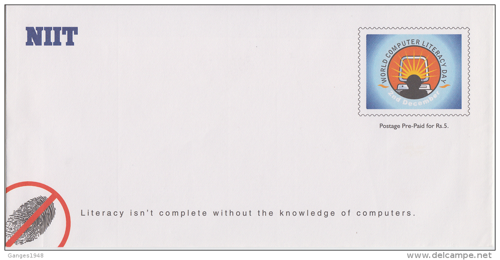 India  NIIT  Computer Litracy Day  Sponsored  5R  Pre Paid Postal Stationary Envelope Scarce # 49909 - Briefe