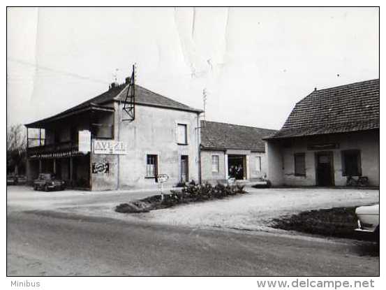 71 RANCY Taverne Bressanne Lbre Service Boucherie,carte Photo,plaque Publicitaire Orangina,Aveze, Automobile Dauphine - Autres & Non Classés