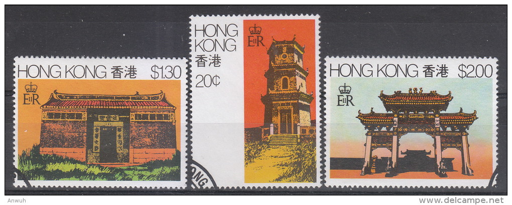Hong Kong 1980 Scott 361-3 Rural Architecture CTO - Neufs