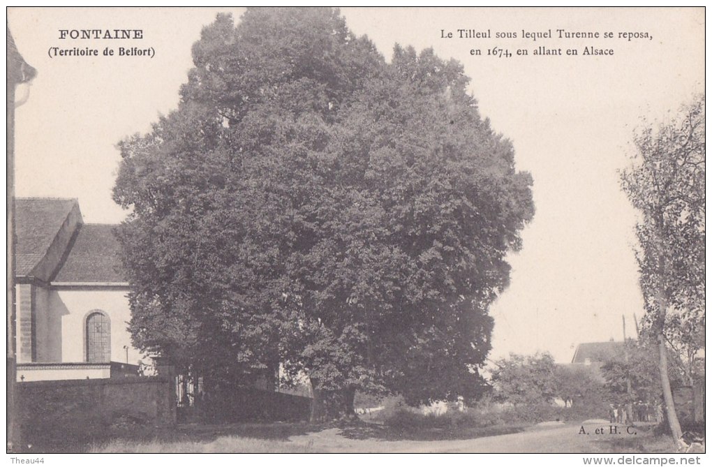 ¤¤  -   FONTAINE   -  Le Tilleul Sous Lequel Turenne Se Reposa En 1674 En Allant En Alsace  -  Arbre  -   ¤¤ - Fontaine