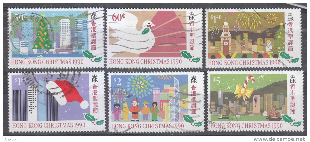 Hong Kong 1990 Scott 578-82 Christmas Used - Ongebruikt