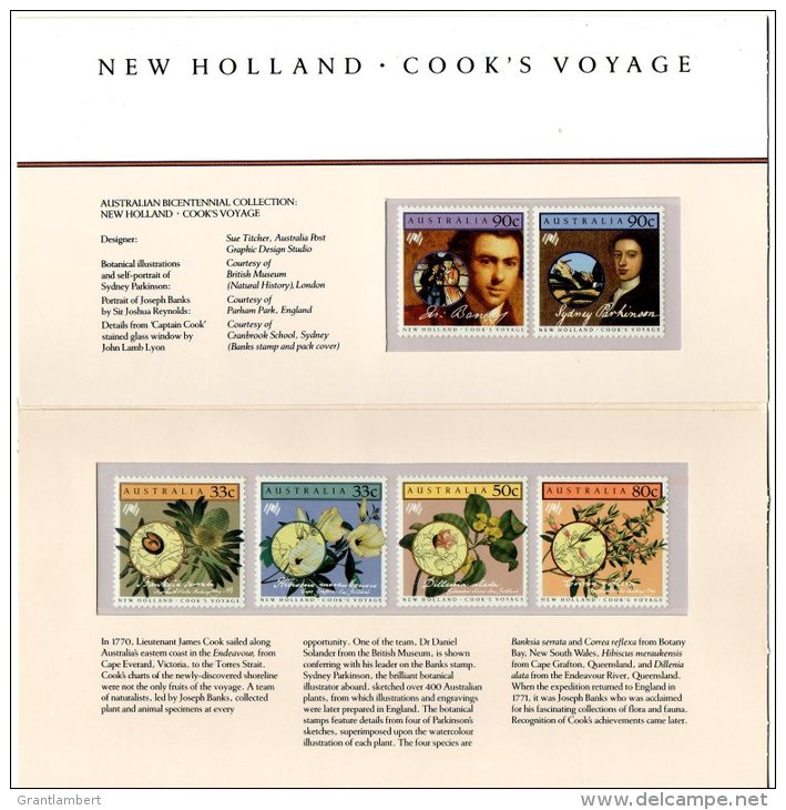 Australia 1986 Cook's Voyage - New Holland Presentation Pack - Presentation Packs