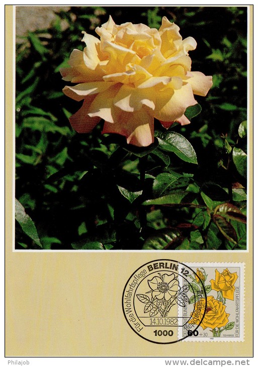 Allemagne Berlin 1982 : 4 CM " ROSES ". Voir Scans. Parfait état ! - Rose