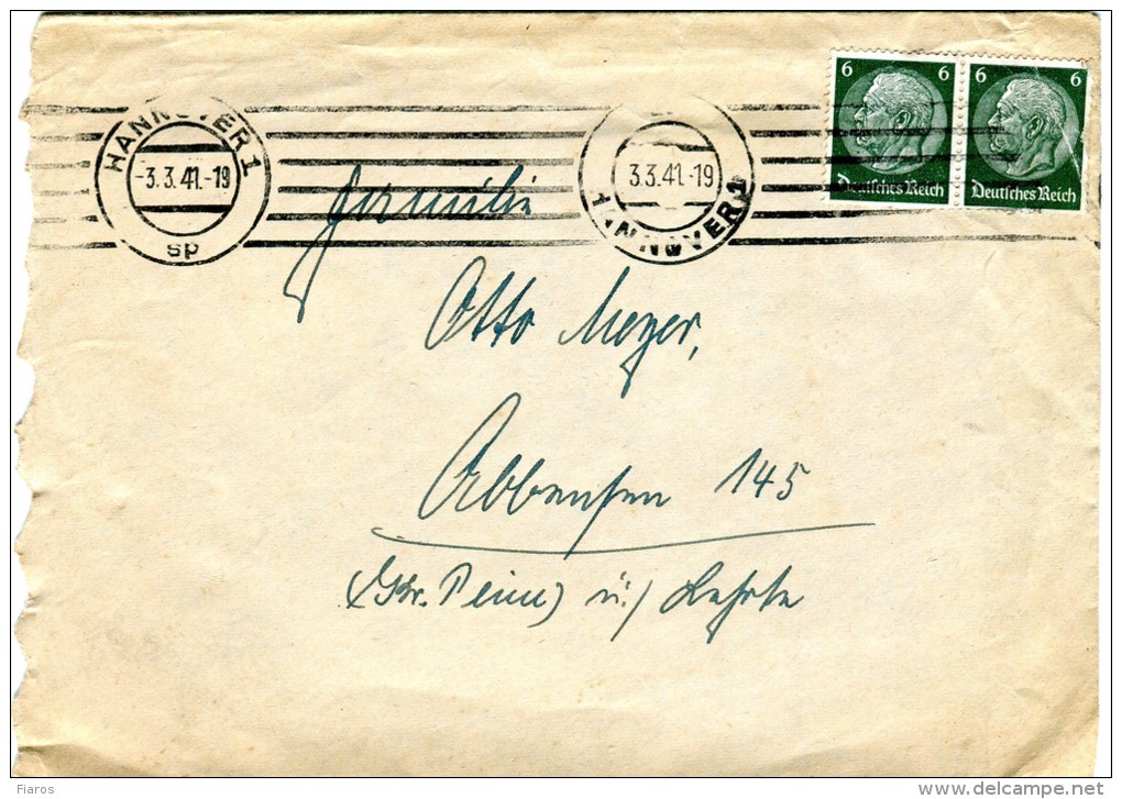 Germany- Cover Posted From Hannover [canc. 3.3.1941] -included Letter - Andere & Zonder Classificatie