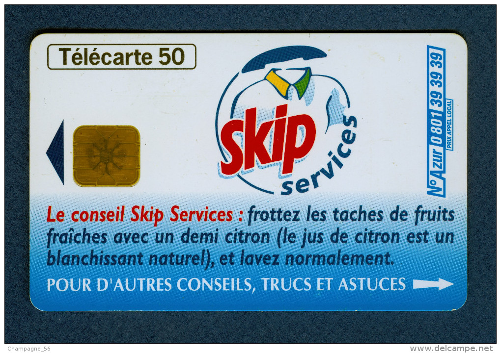 VARIÉTÉS FRANCE TÉLÉCARTE 06 / 99  SKIP SERVICE 50 UNITÉS   F981 PUCE LG1   UTILISÉE - Fehldrucke