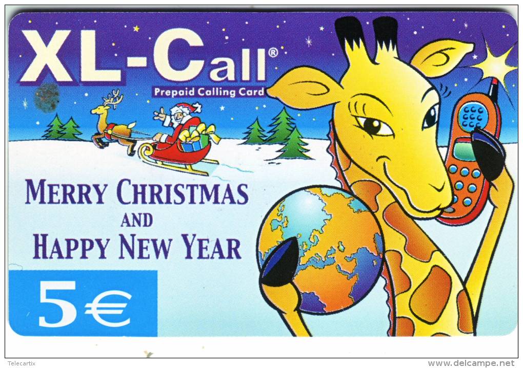 **Télécarte Prépayée BELGE XL CALL "Merry Christmas & Happy New Year" 5€   Utilisée  Qualité TTB **** N° Lot:16826970 - Cartes GSM, Recharges & Prépayées