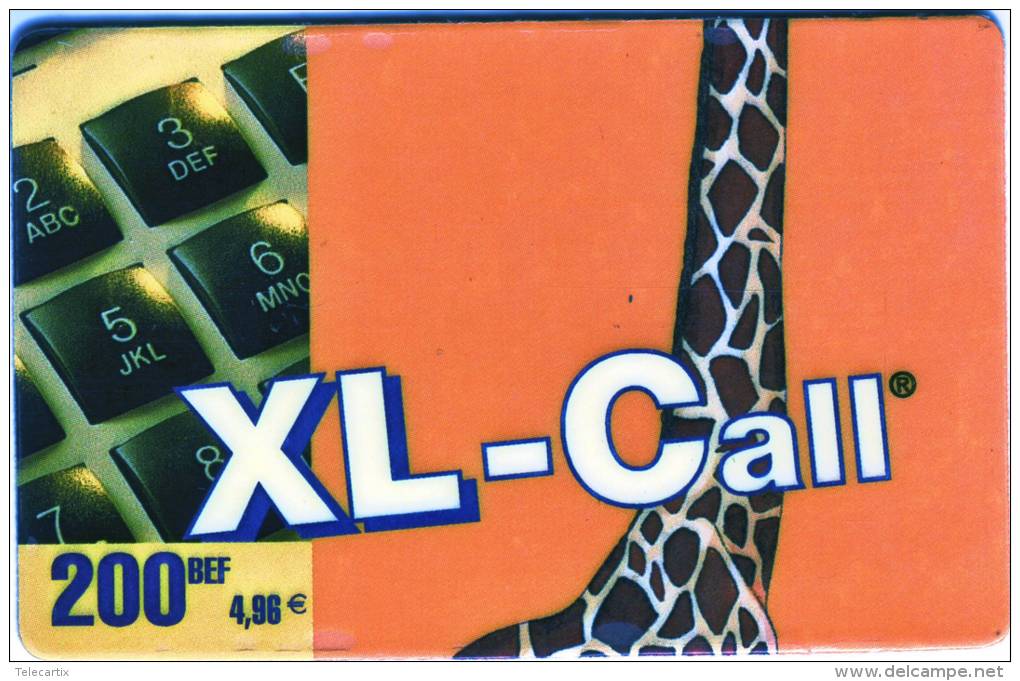 **Télécarte Prépayée BELGE XL CALL"Cou De Giraphe  " 200BEF 4,96€  Utilisée  Qualité TTB **** N° Lot:83710367 - [2] Prepaid & Refill Cards