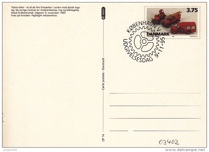 Denemarken, FDC 9.11.1995 (5392) - Sapeurs-Pompiers