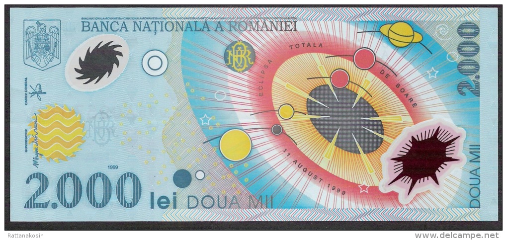 ROMANIA  P111  2000 LEI  1999  # 005B0868509 UNC. - Roumanie