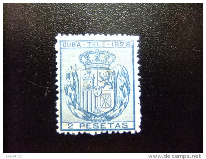 CUBA 1878 ESCUDO DE ESPAÑA  Edifil Nº 44 * MH  Yvert Nº 43 * MH SELLO DE TELEGRAFOS - Kuba (1874-1898)