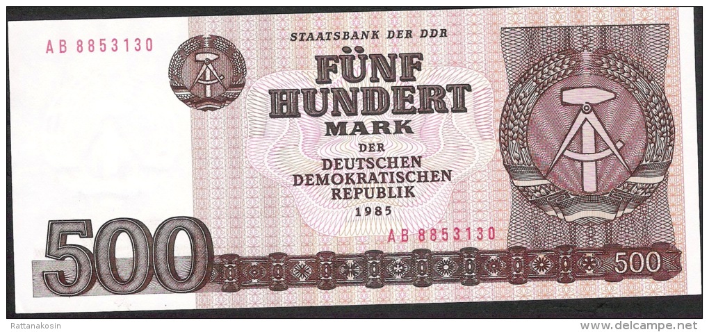 GERMANY DEMOCRATIC REPUBLIC P33  500 MARK   1985    UNC. - 500 Mark