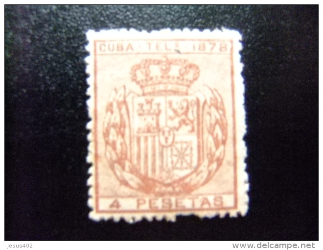 CUBA 1878 ESCUDO DE ESPAÑA  Edifil Nº 45 * MH  Yvert Nº 44 * MH SELLO DE TELEGRAFOS - Cuba (1874-1898)