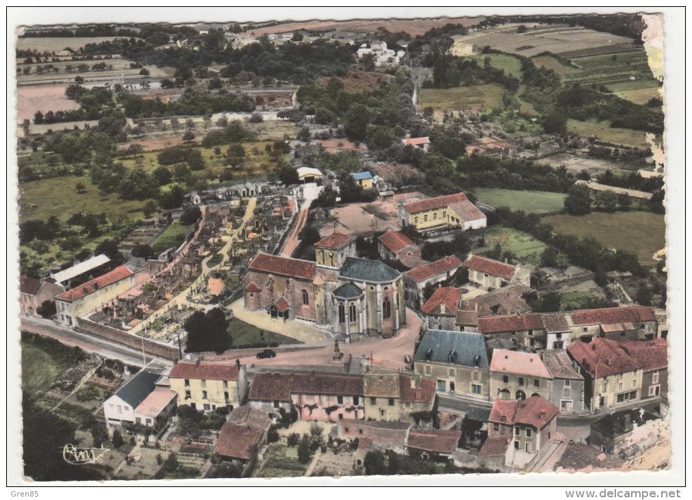 CLICHE PEU COURANT CPSM COLORISEE L´HERMENAULT, VUE GENERALE AERIENNE, VENDEE 85 - L'Hermenault