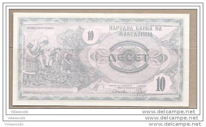 Macedonia - Banconota Non Circolata Da 10 Dinari P-1a - 1992 - North Macedonia