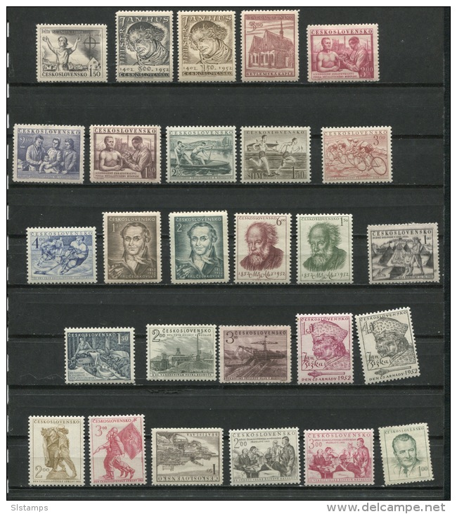 Czechoslovakia  1952 Mi 701-775 MN  (-4 Stamps)+Block 13 MNH CV 281 Euro - Volledig Jaar