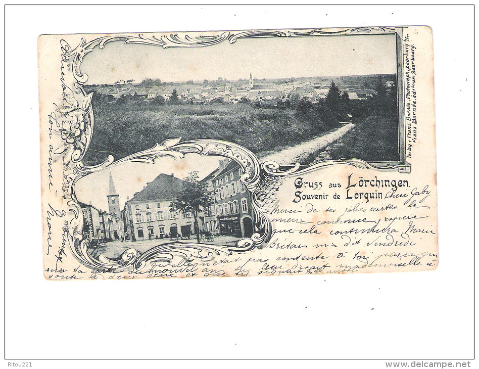 Cpa - 57 - LORQUIN - Souvenir De Lorquin Gruss Aus LORCHINGEN - 1899 - J. CHARLES Commerce - Illustration - Lorquin