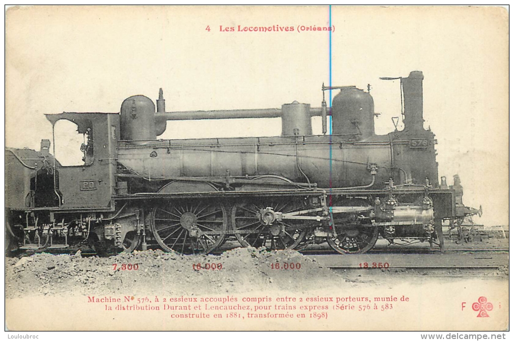 LES LOCOMOTIVES ORLEANS POUR TRAINS EXPRESS N° 576 - Trains