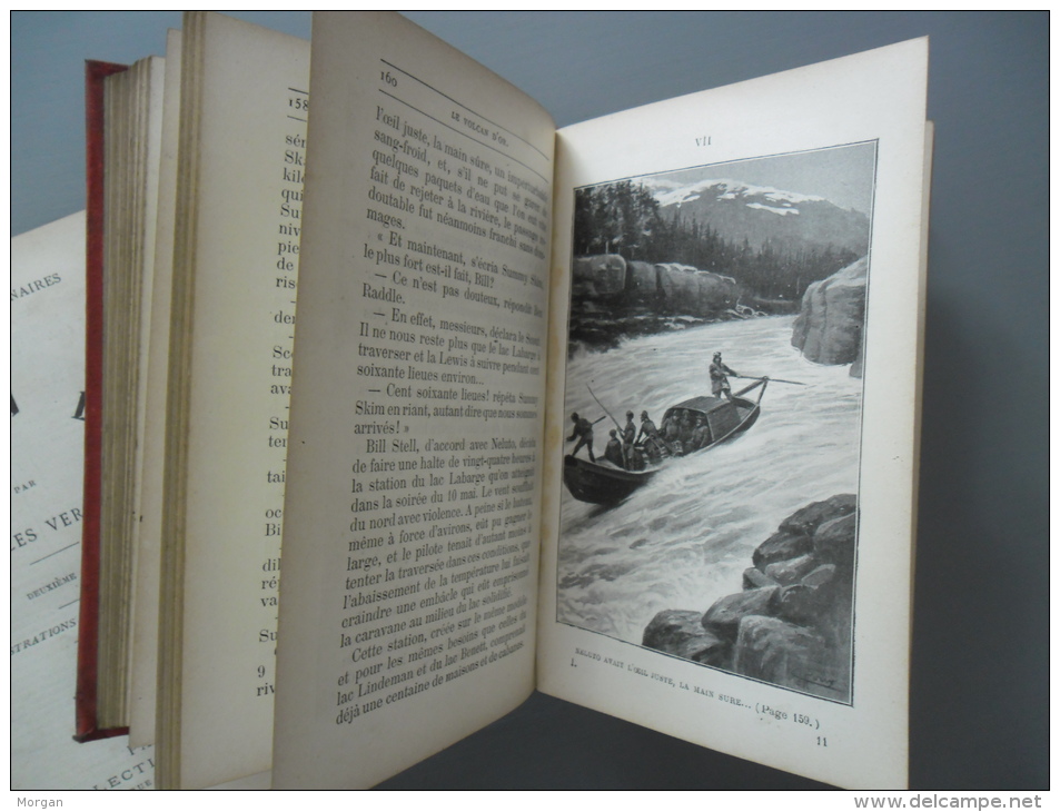 JULES VERNE, 1906, HETZEL - LE VOLCAN D'OR, 2 Vol. HETZEL, Illustrés GEORGE ROUX - 1901-1940