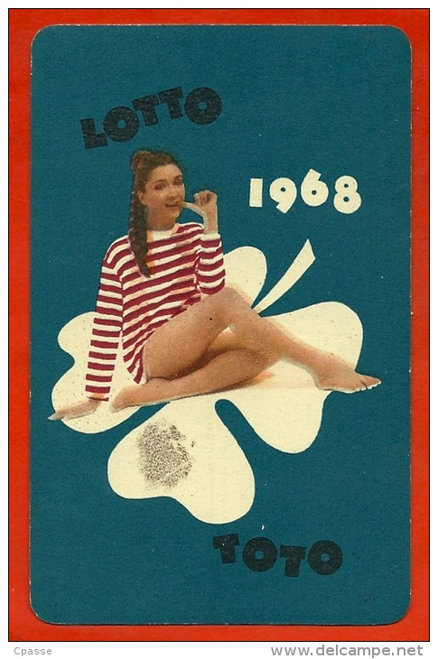 Petit Calendrier Publicitaire 1968 - "Lotto Toto" Loto Loterie Erotique Sexy Trèfle - PUB Publicité (Hongrie) - Petit Format : 1961-70