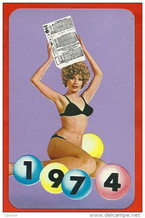 Petit Calendrier Publicitaire 1974 - (Lotto Toto) Loto Loterie Erotique Sexy Pin-Up - PUB Publicité (Hongrie) - Formato Piccolo : 1971-80
