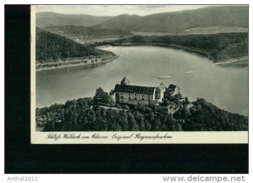 Waldeck Edersee Original Fliegeraufnahme Schloß Mit See Schiff Sw 9.2.1943 - Waldeck