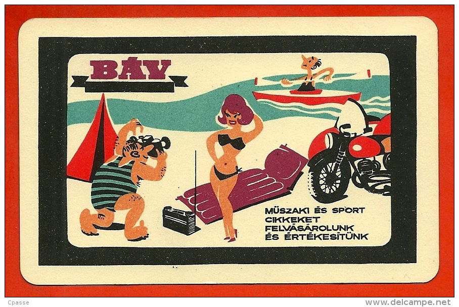 Petit Calendrier Publicitaire 1968 Illustrateur Pin-up Photographe Moto Canoë Camping Sport - PUB Publicité (Hongrie) - Kleinformat : 1961-70