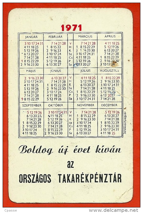 En L´ état Petit Calendrier Publicitaire 1971 Institutrice Maîtresse D´ Ecole - PUB Publicité (Hongrie) - Klein Formaat: 1971-80