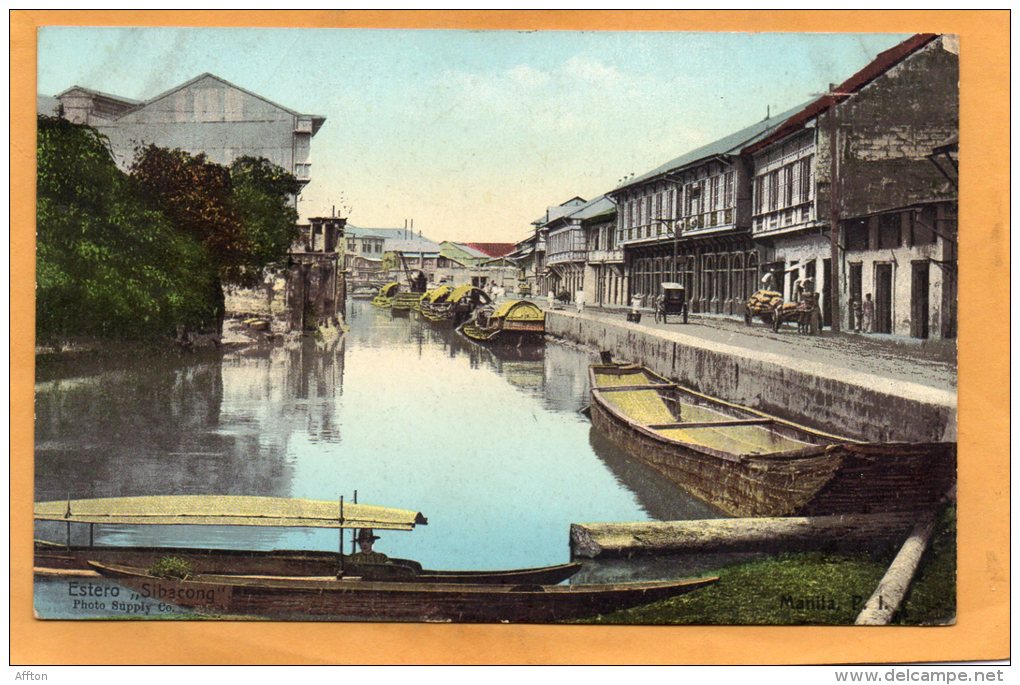 Estero Sibacong Manila 1905 Philippines Postcard - Filippine