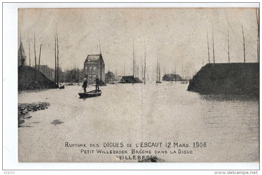 Willebroek:Petit Willebroek,Brêche Dans La Digue;Rupture Des Digues De L'Escaut 12 Mars 1906 - Willebroek