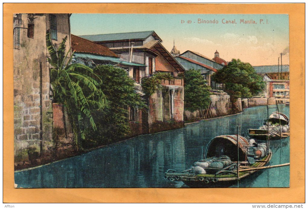 Binondo Canal Manila 1905 Philippines Postcard - Philippines