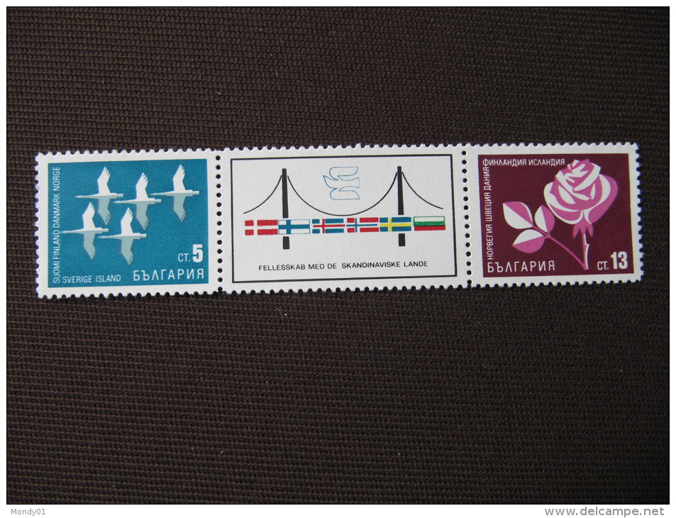 2-3063 Oie Goose Ganso Gans Oca G&#281;&#347; Rose Pont Scandinavie Flag Drapeau - Oies