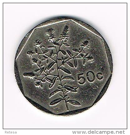 - MALTA  50 CENTS 1992 - Malte