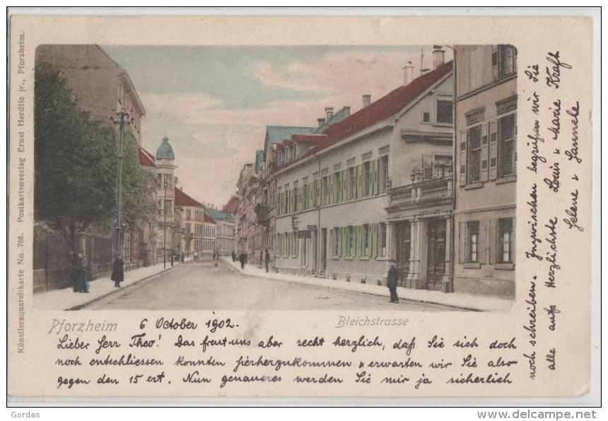 Germany - Pforzheim - Bleichstrasse - Litho - 1902 - Pforzheim