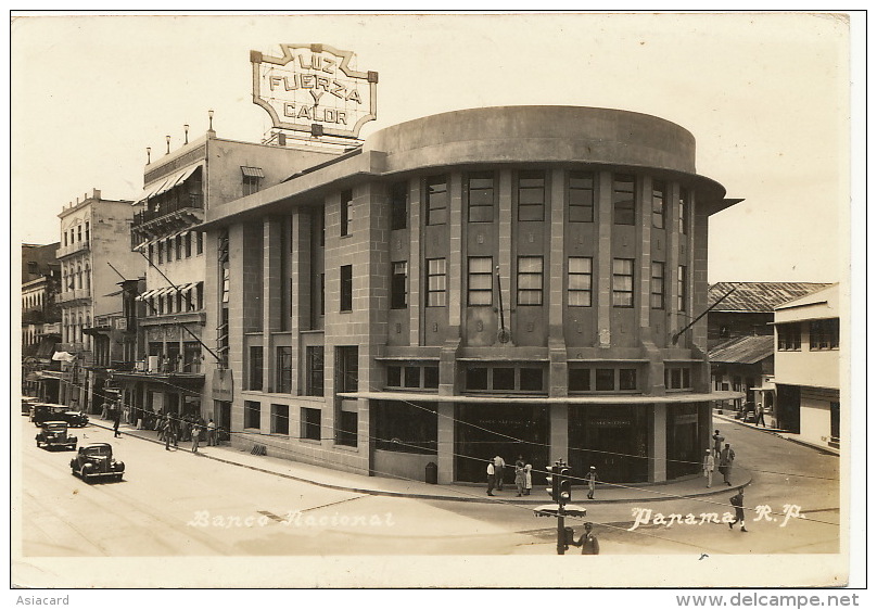 Real Photo Panama Banco Nacional  National Bank Banque Foto Flatau - Panama