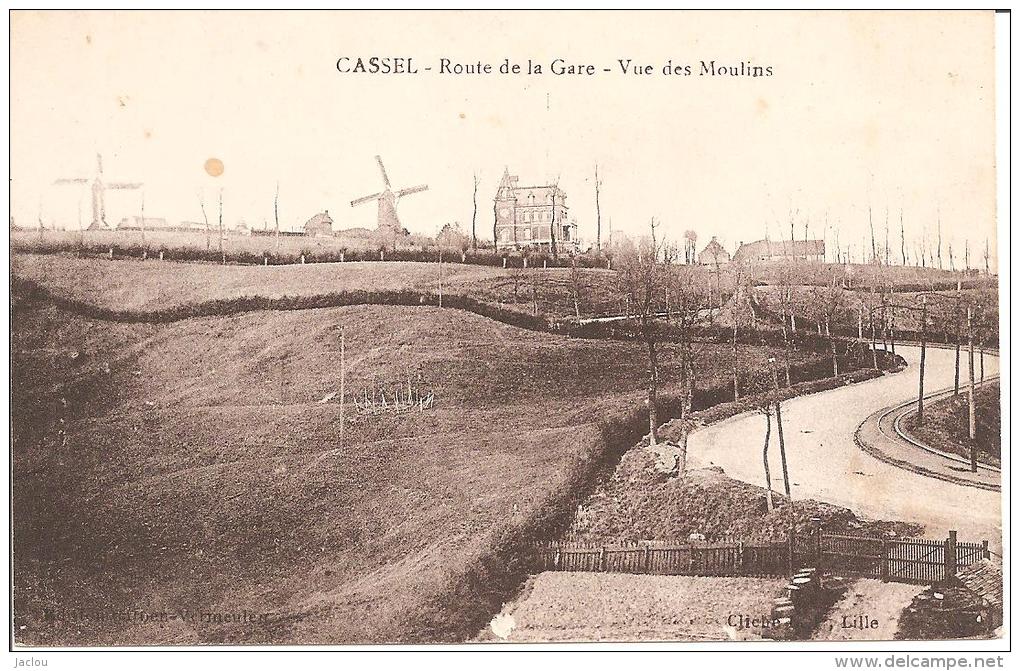 CASSEL,ROUTE DE LA GARE VUS DES MOULINS ,BEAU PLAN A VOIR !! REF 33428 - Cassel