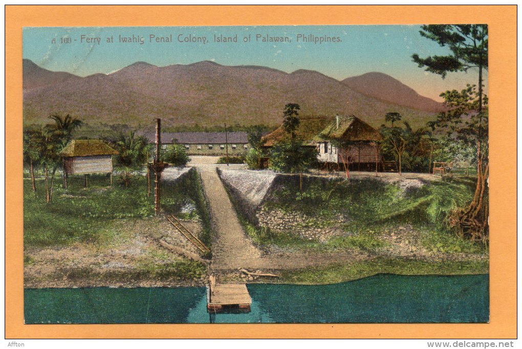 Ferry At Iwahig Penal Colony Island Of Palawan 1905 Philippines Postcard - Filipinas