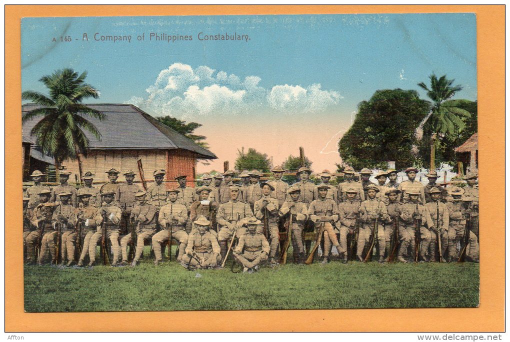 A Company Of Constabulary 1905 Philippines Postcard - Filippine