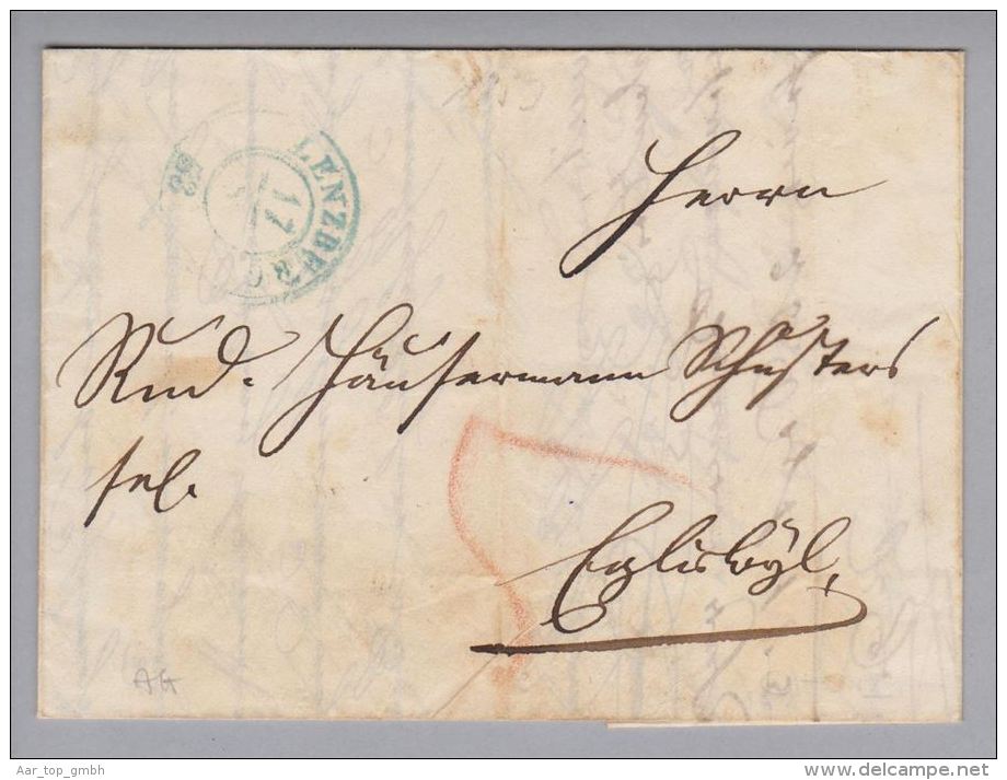 Heimat AG Lenzburg 1853-05-17 Blau BOM Nach Egliswyl - 1843-1852 Federal & Cantonal Stamps