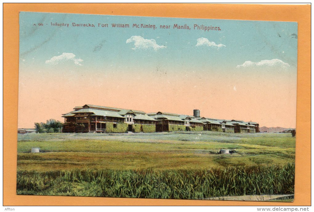 Infantry Barracks Fort William Mc Kiinley Near Manila 1905 Philippines Postcard - Filipinas