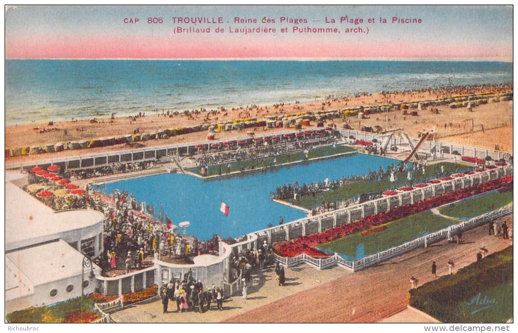 14 TROUVILLE REINE DES PLAGES LA PLAGE ET LA PISCINE - Trouville