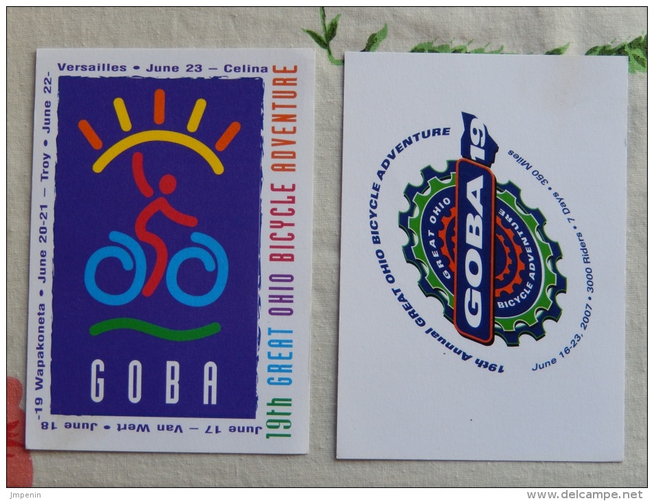 2 Cartes Cyclisme Vélo Great Ohio Bicycle Adventure - Cycling